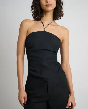 Air Linen Asymmetrical Halter Top