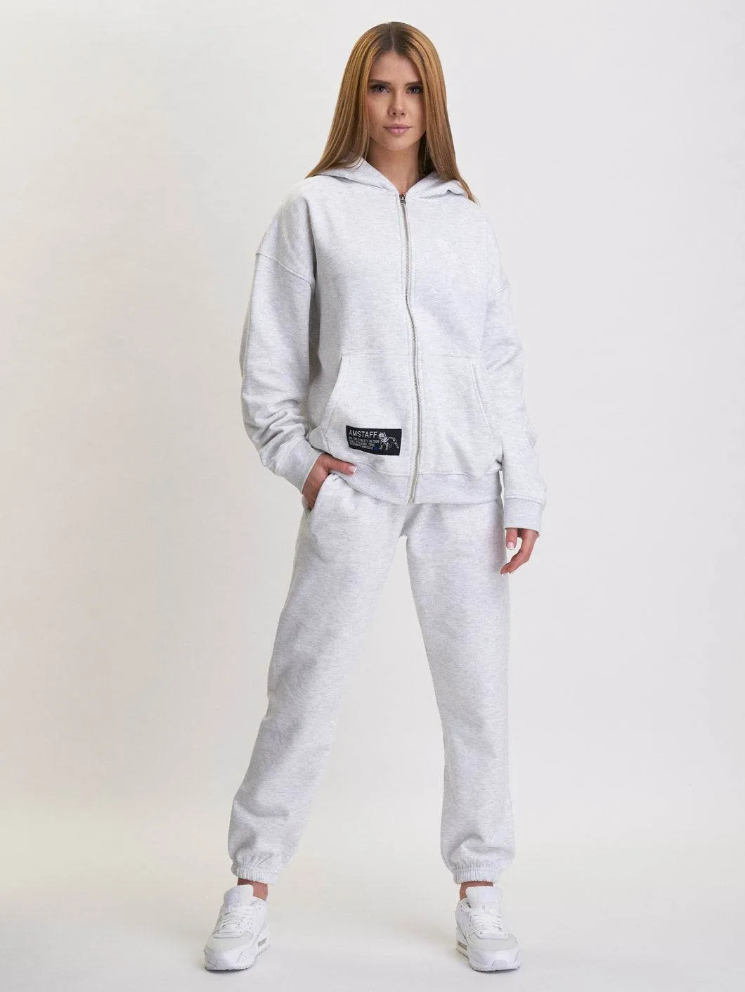 Amstaff Woman Basic Ziphoodie Grey