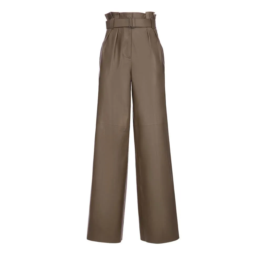 Bally Womens Paperbag Trousers in Grey