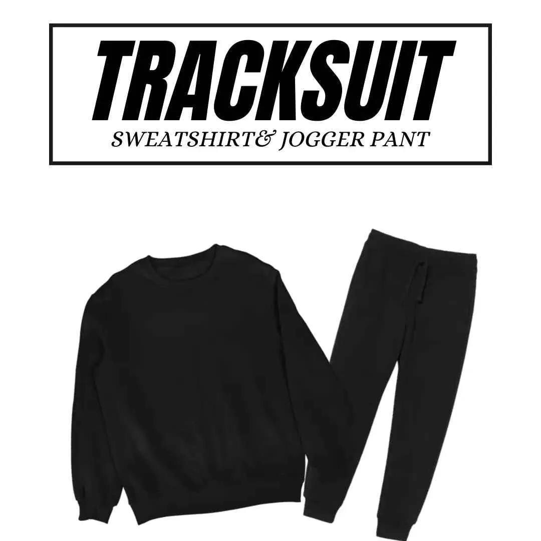 Basic Black Sweatshirt Tracksuit