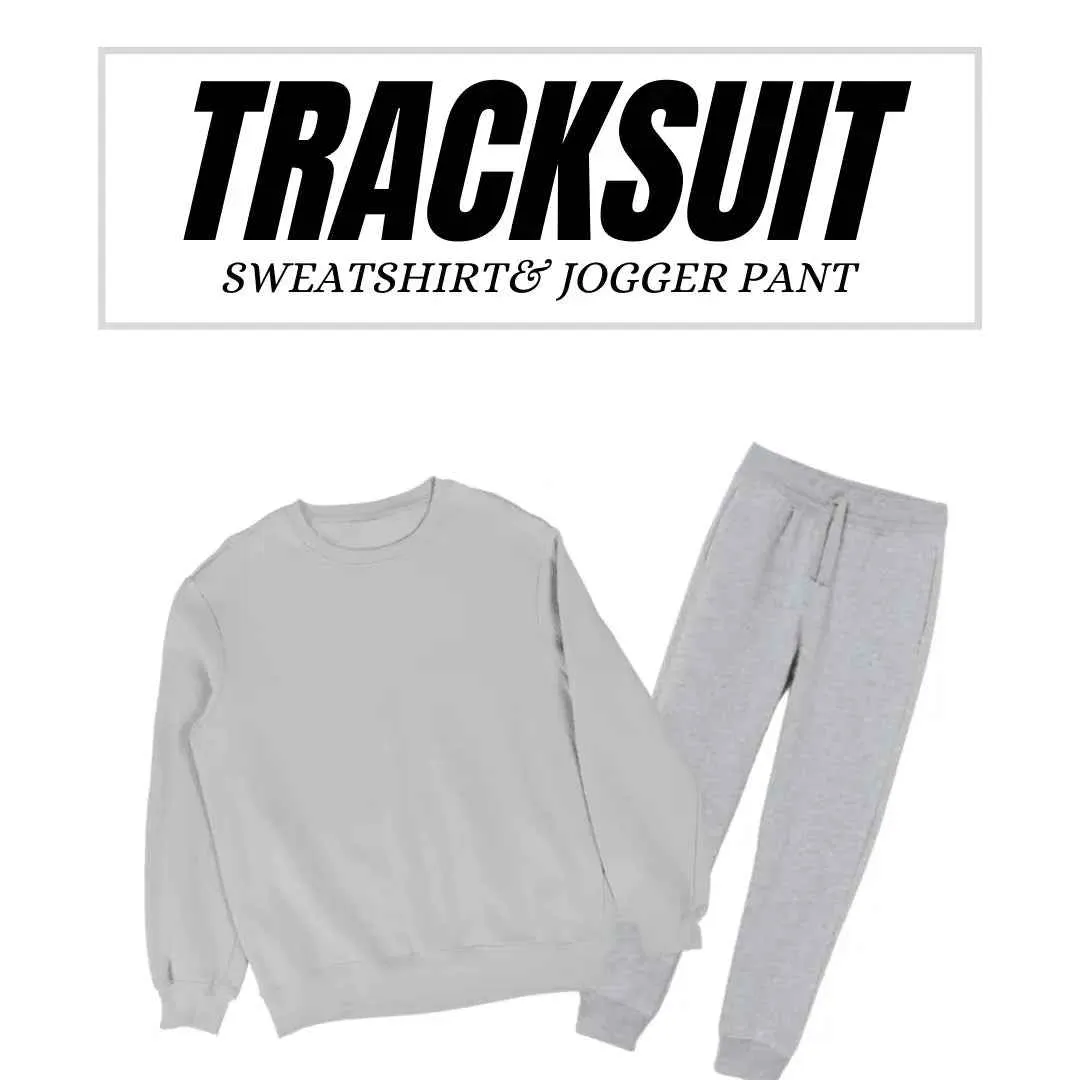 Basic Heather Gray Sweatshirt Tracksuit