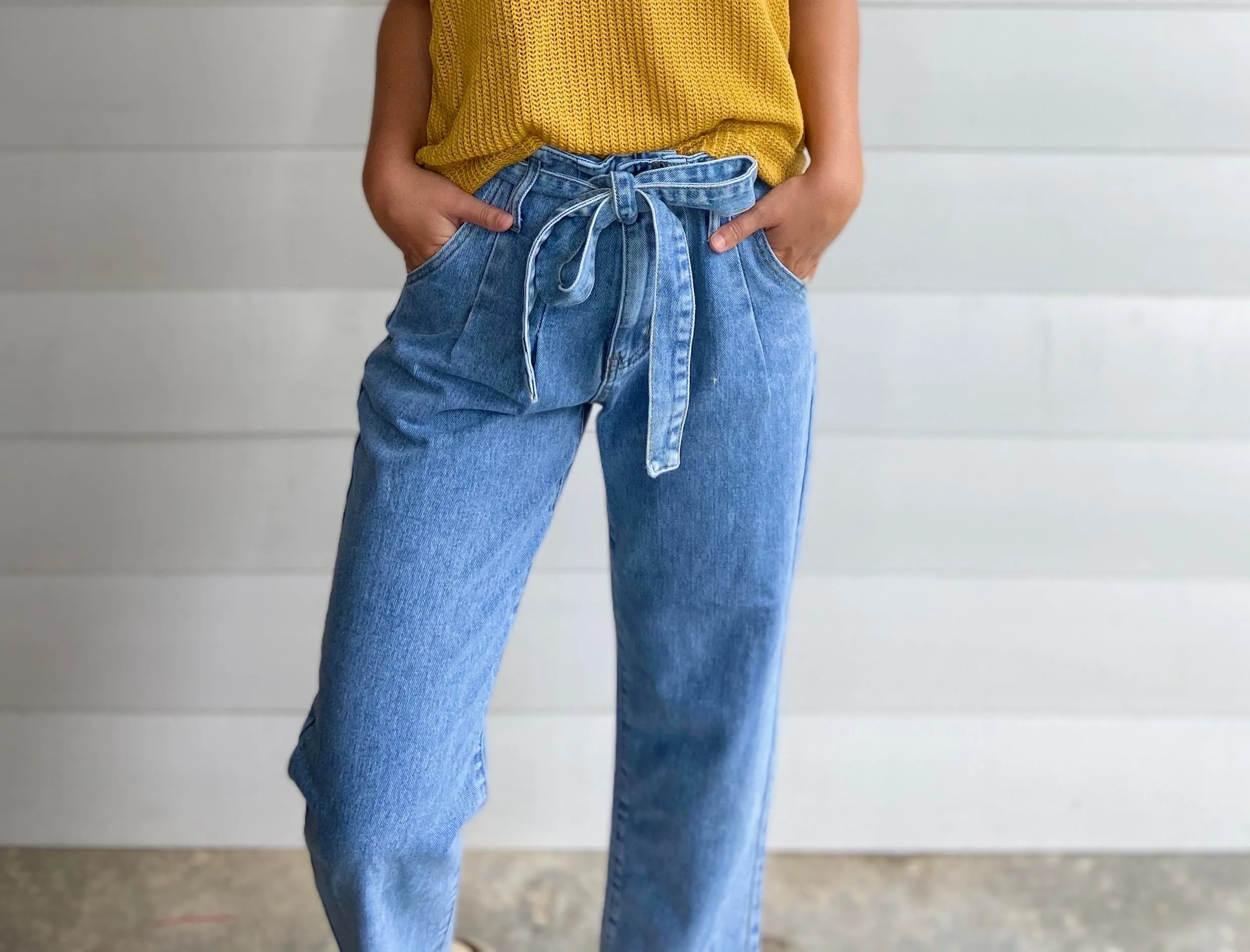 Belted Paperbag Denim