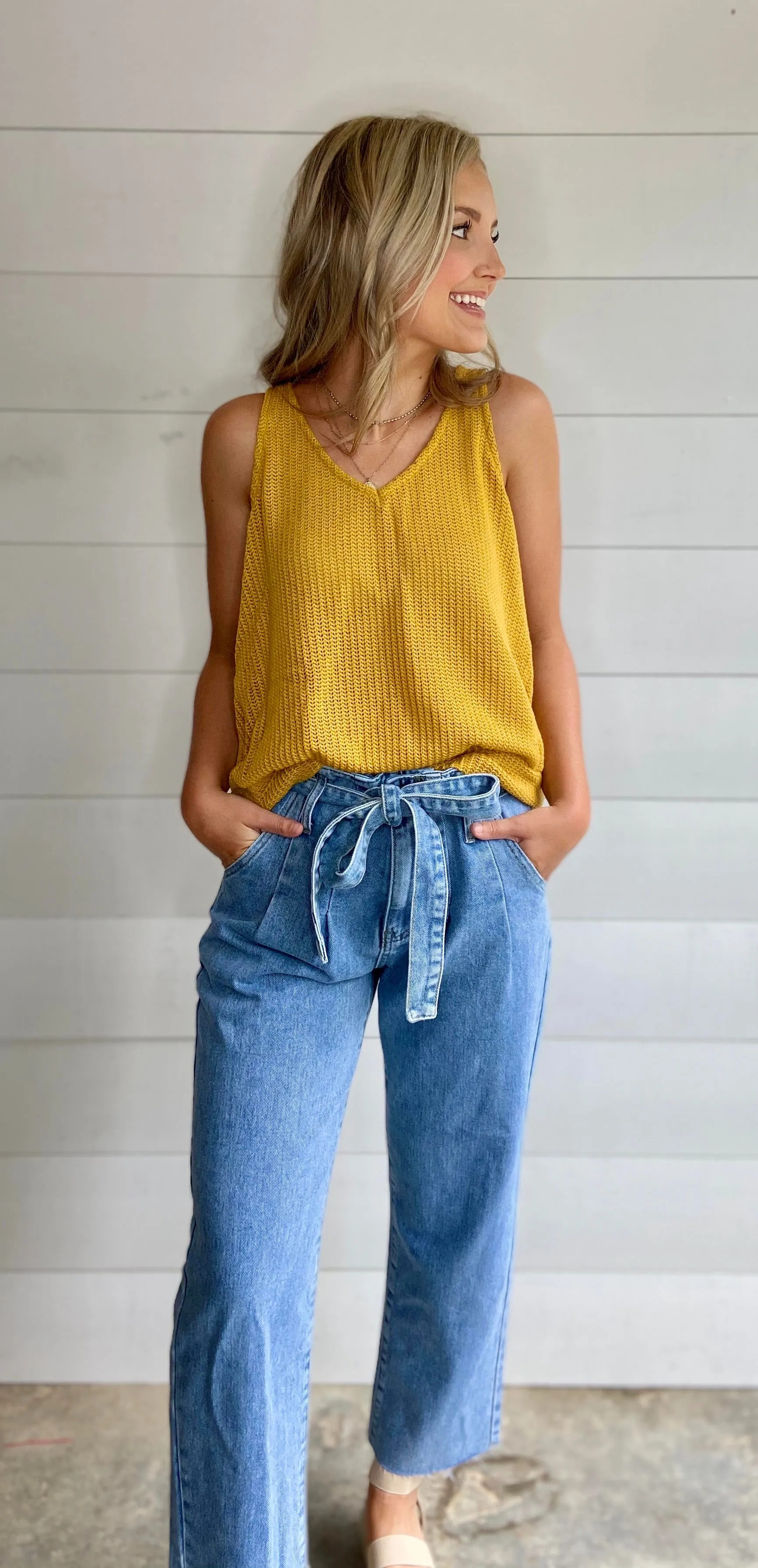 Belted Paperbag Denim