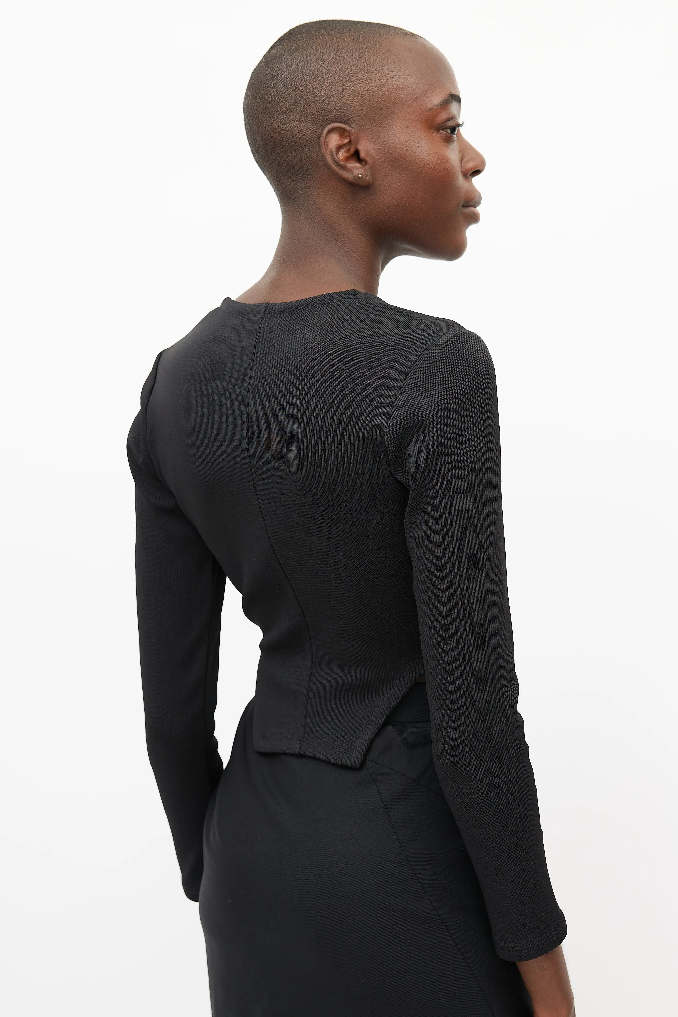 Black V-neck Top