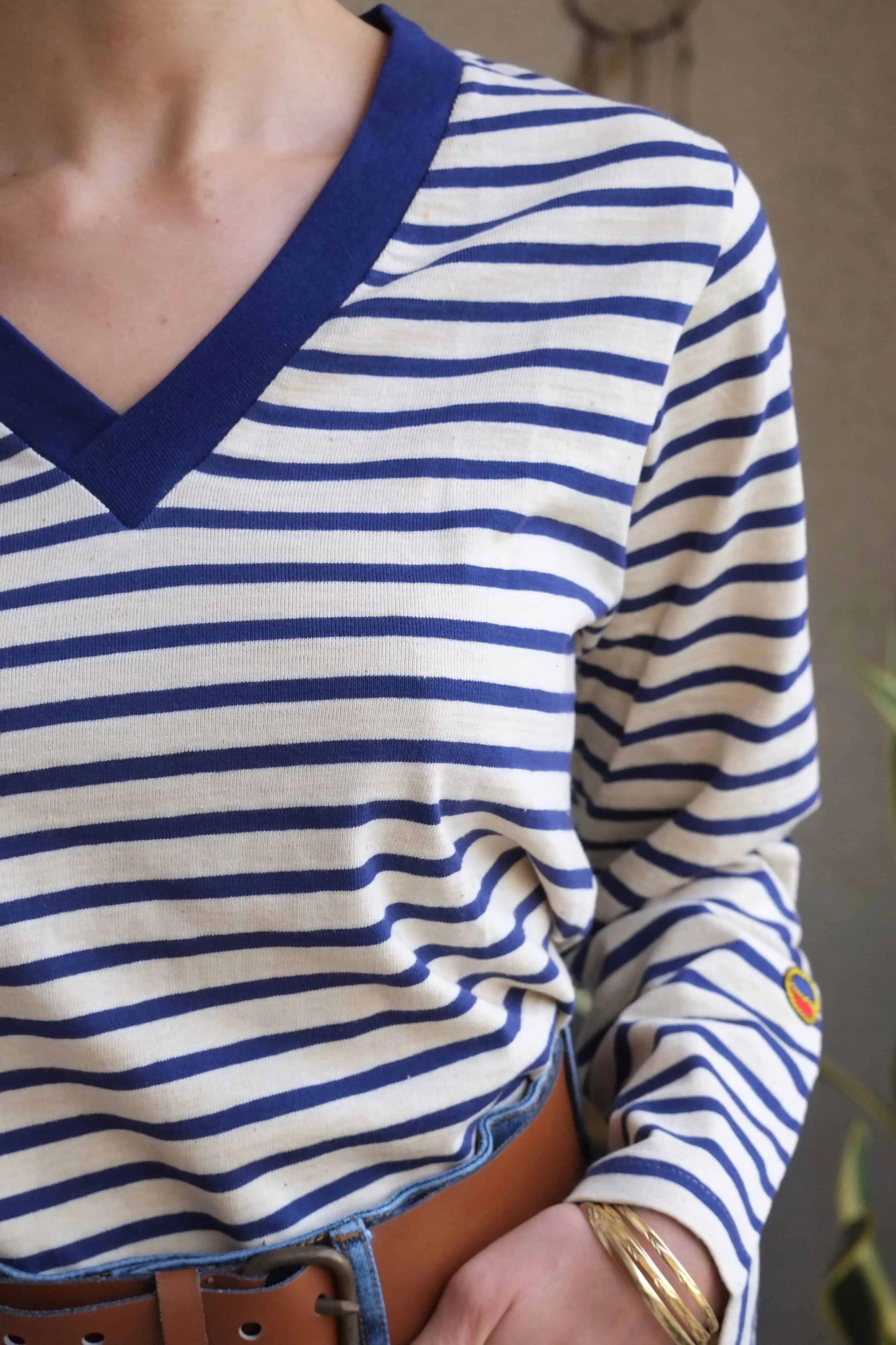 BUSNEL Vintage 80's V-Neck Breton Shirt