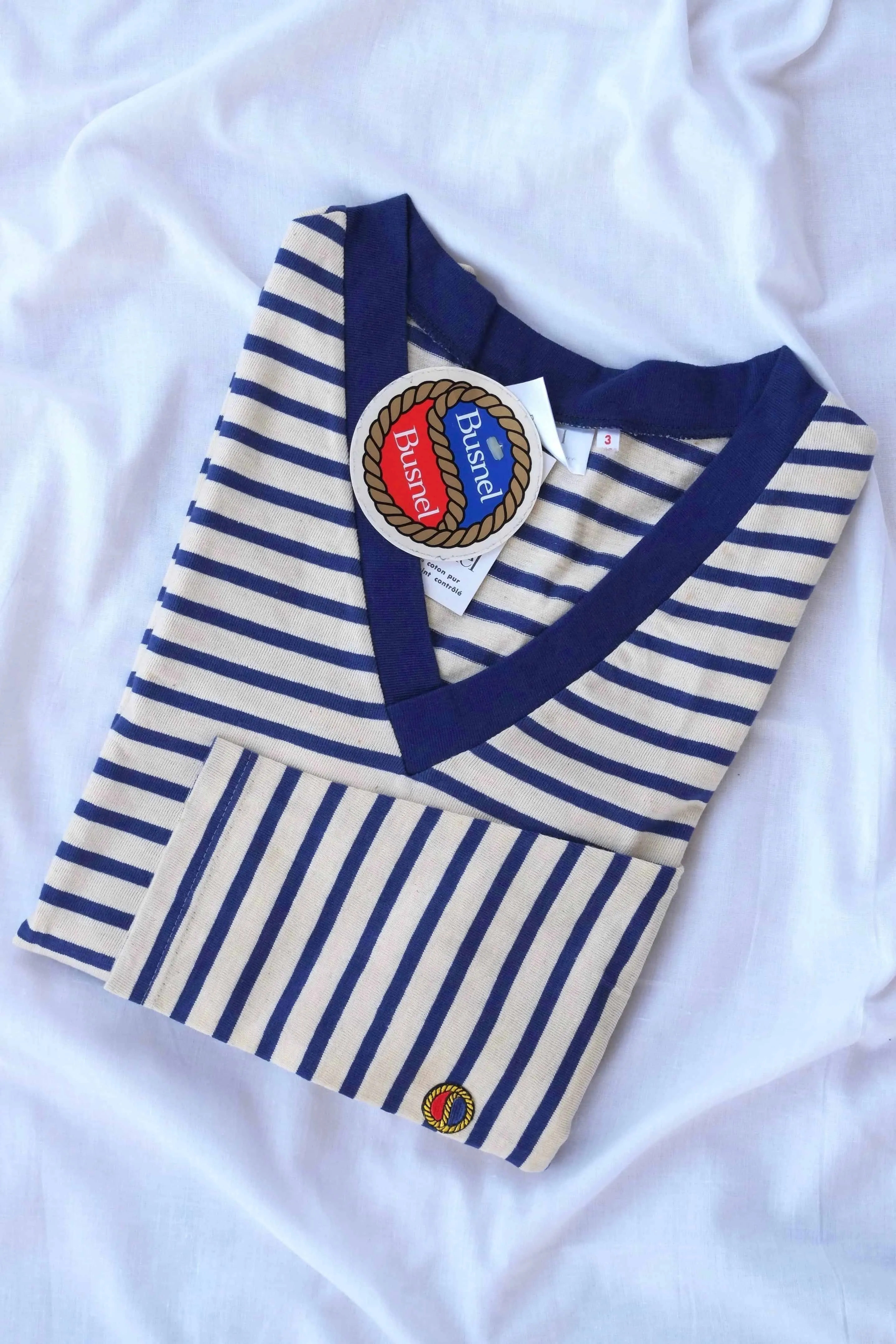 BUSNEL Vintage 80's V-Neck Breton Shirt
