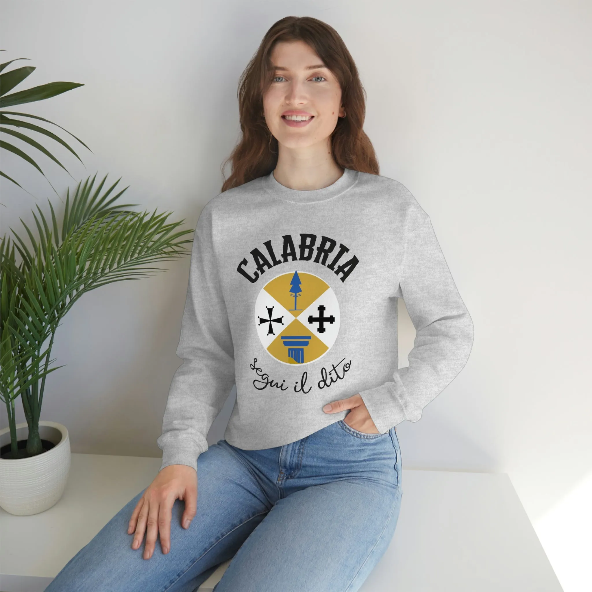 Calabria Italy Coat of Arms Travel Shirt | Italian World Travel Gift | | Unisex Crewneck Sweatshirt