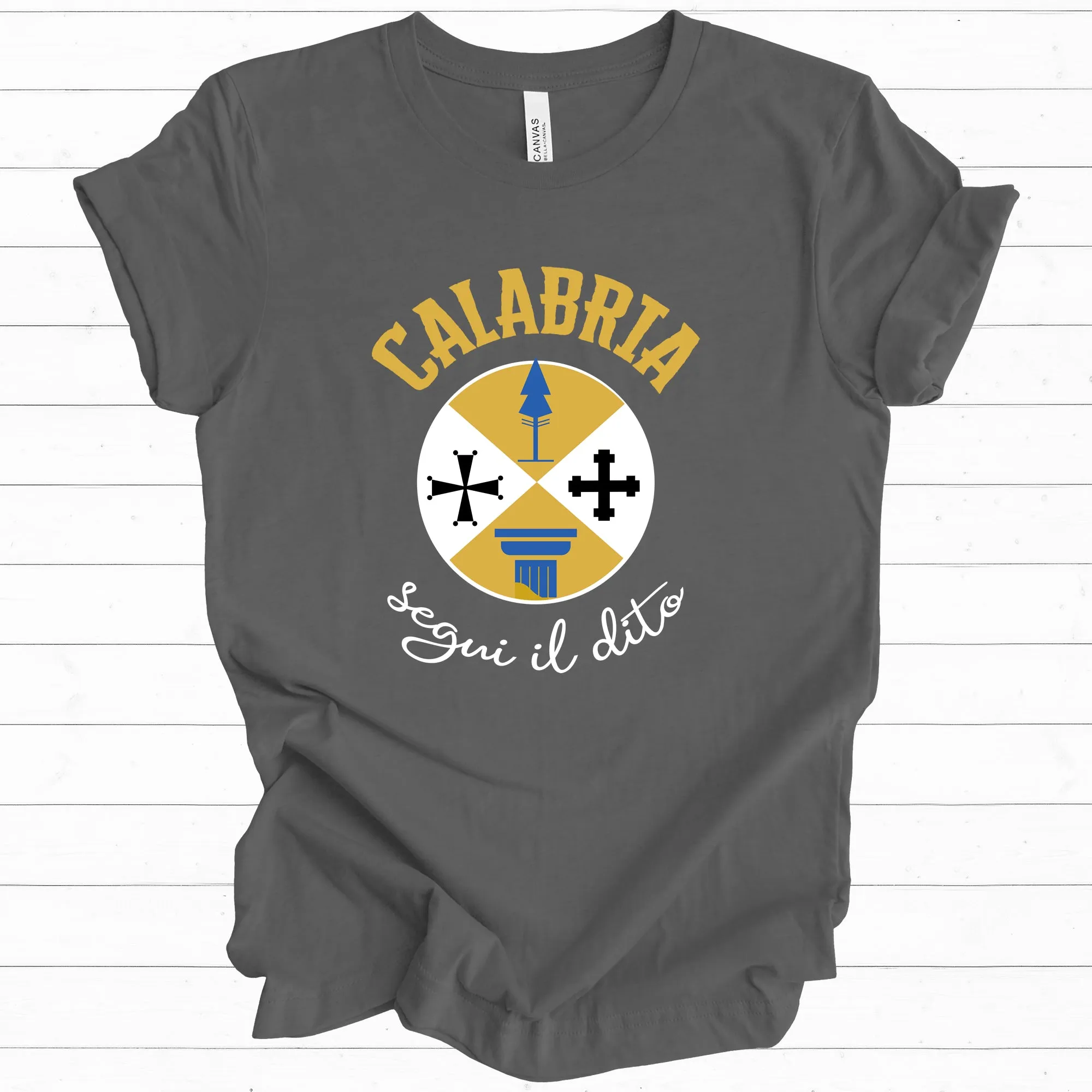 Calabria Italy Coat of Arms Travel Shirt | Italian World Travel Gift | Unisex Jersey T-shirt