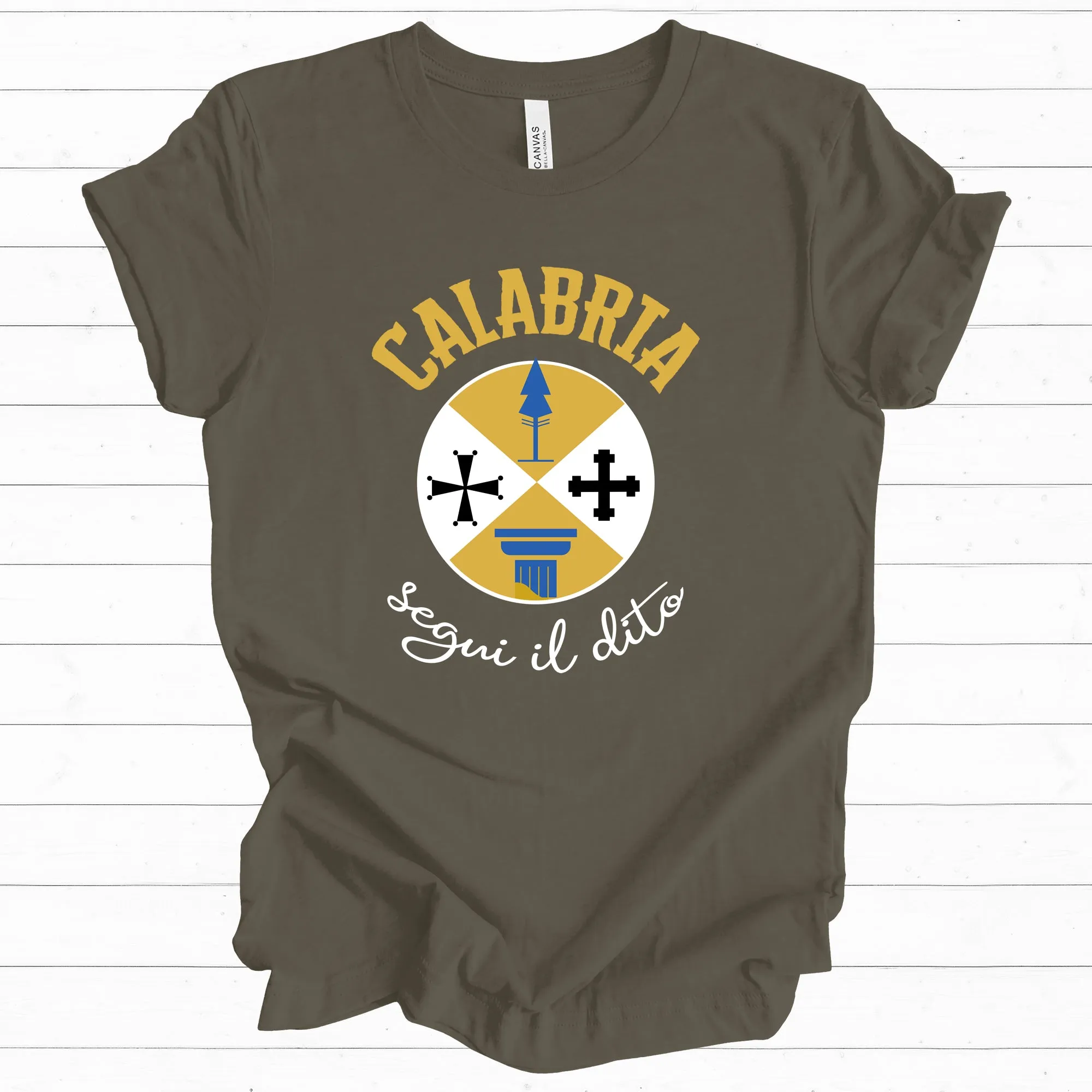Calabria Italy Coat of Arms Travel Shirt | Italian World Travel Gift | Unisex Jersey T-shirt