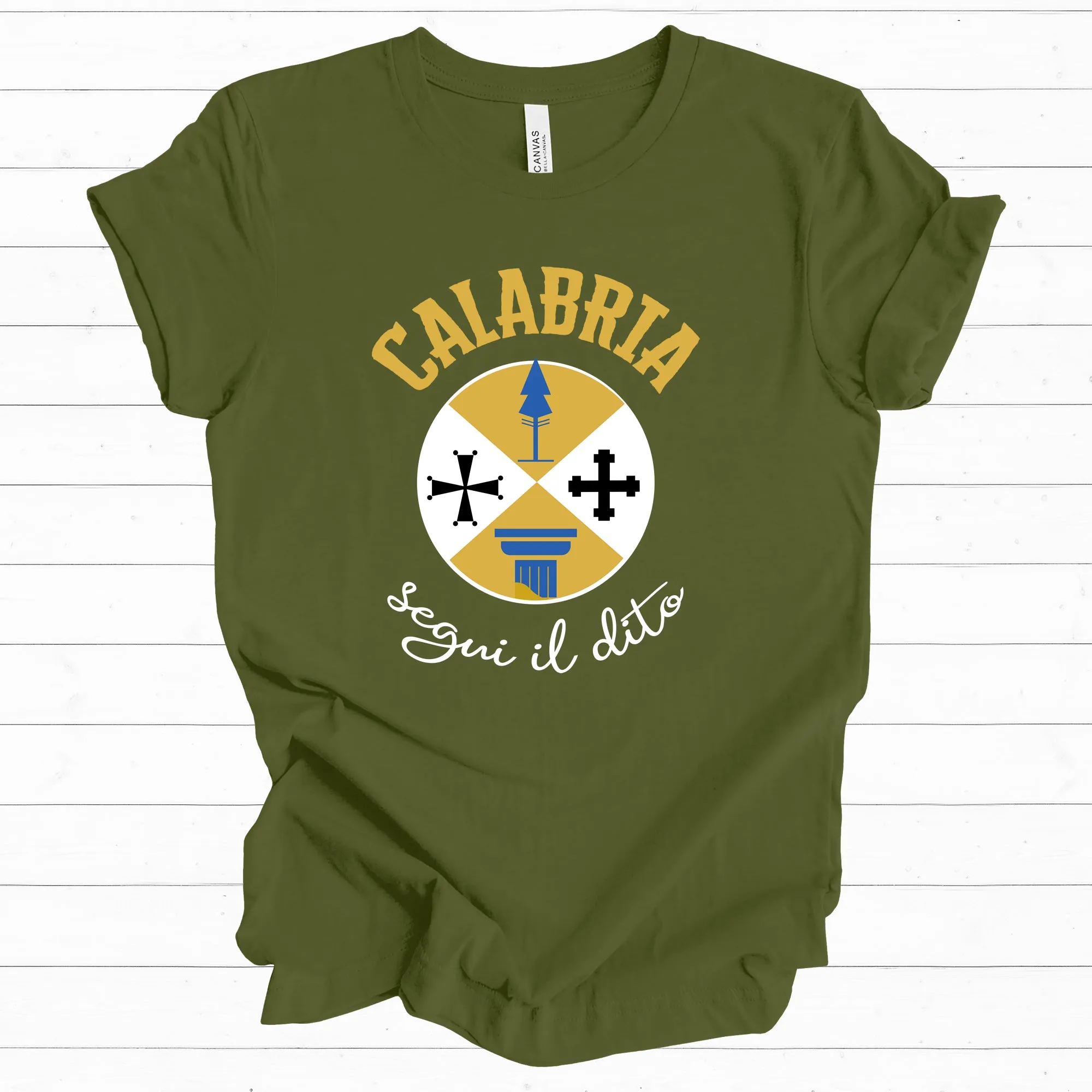 Calabria Italy Coat of Arms Travel Shirt | Italian World Travel Gift | Unisex Jersey T-shirt