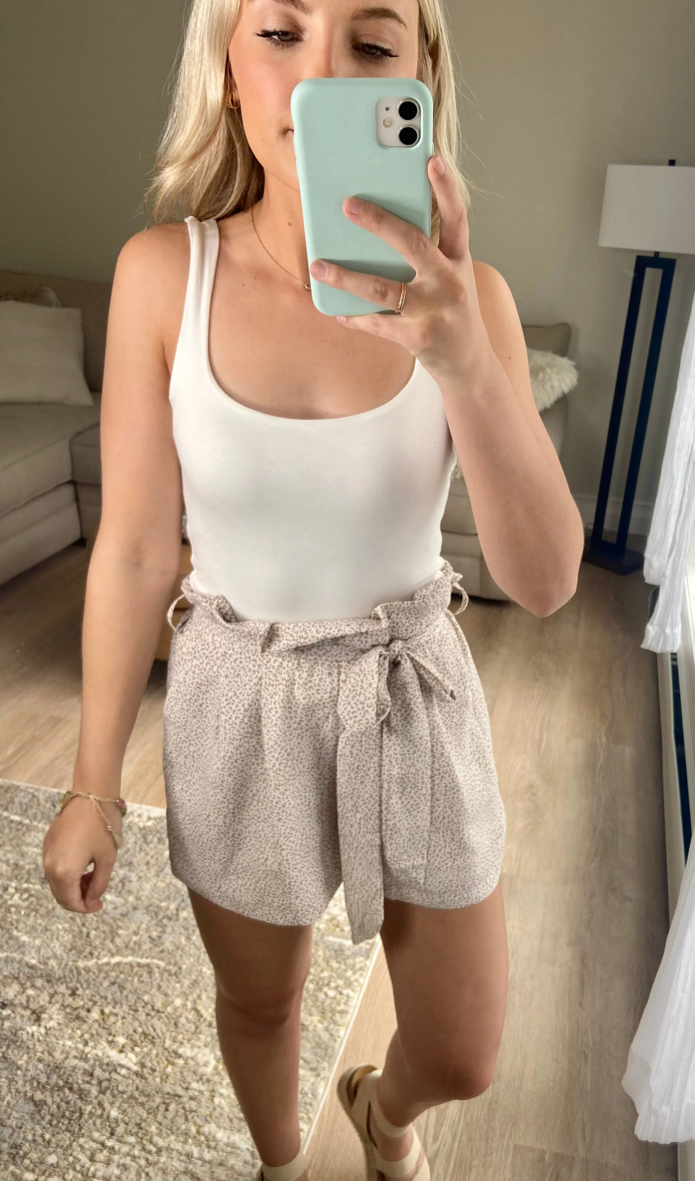 Cheetah Paperbag Belted Shorts