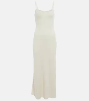 Chloe Ribbed-knit wool-blend slip dress