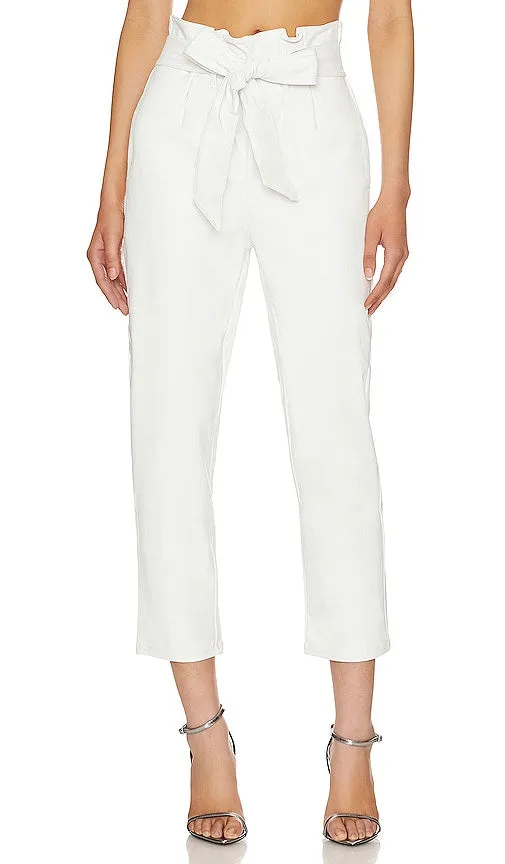 Commando Faux Leather Paperbag Pant in White