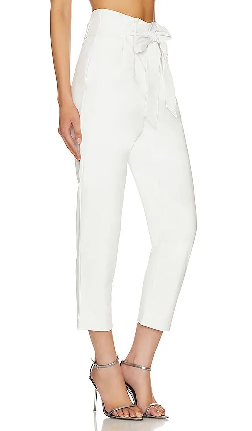Commando Faux Leather Paperbag Pant in White