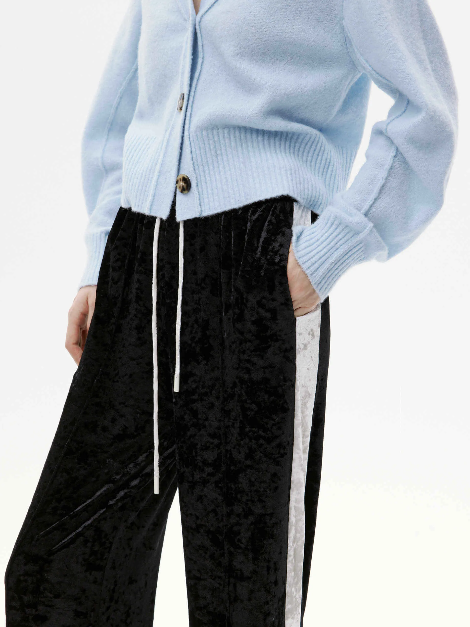Contrast Straight Leg Pants