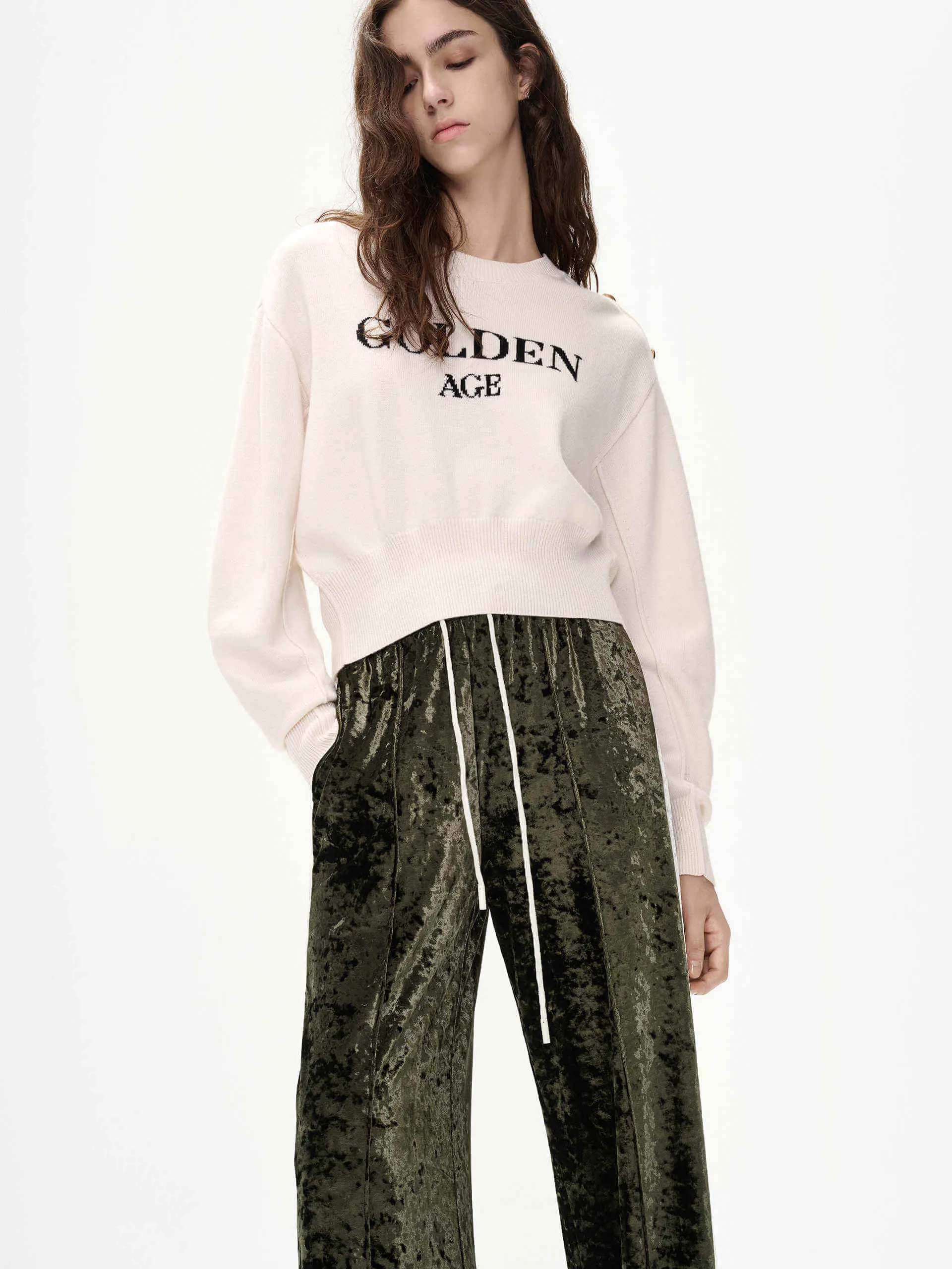 Contrast Straight Leg Pants