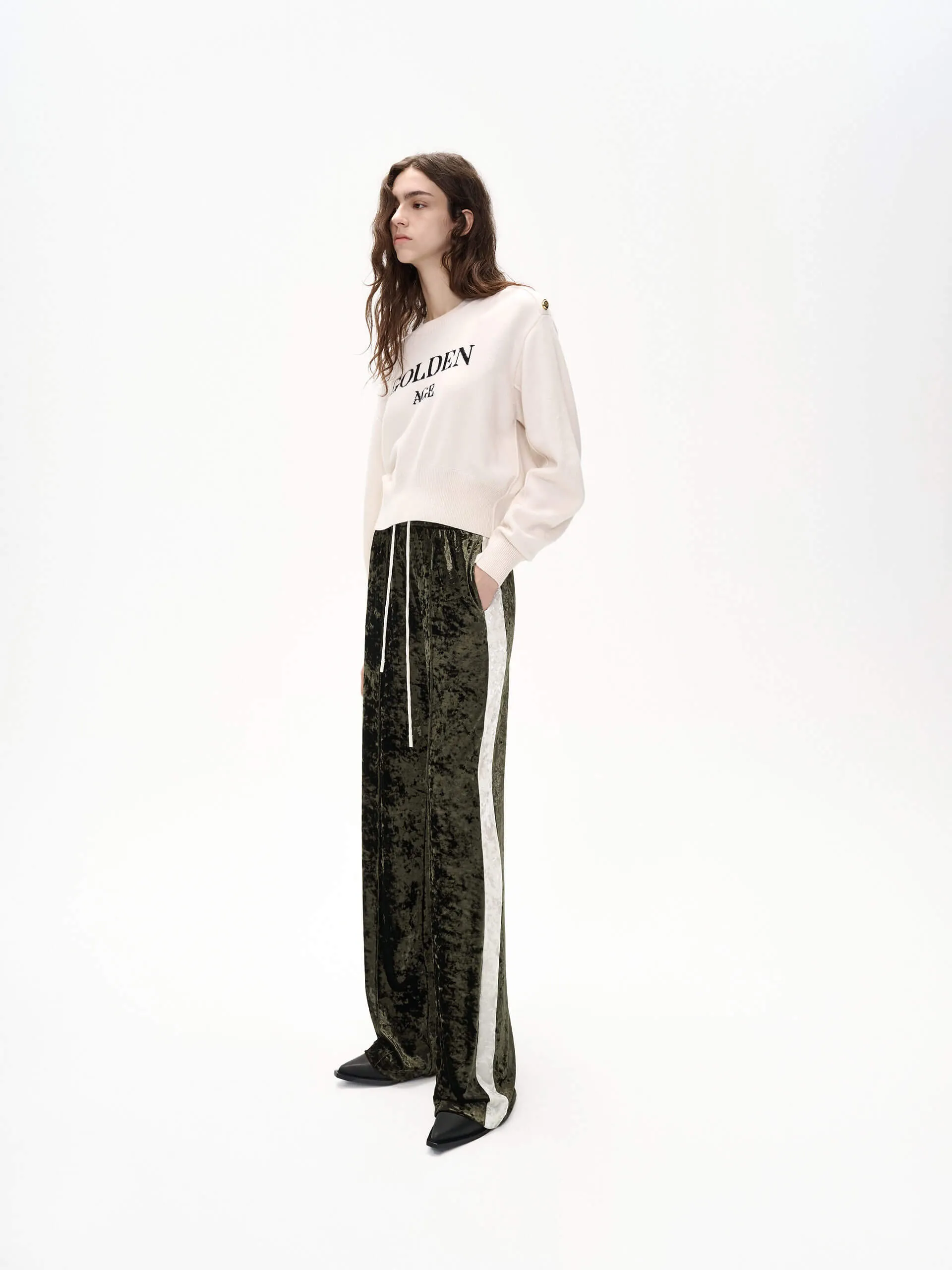 Contrast Straight Leg Pants
