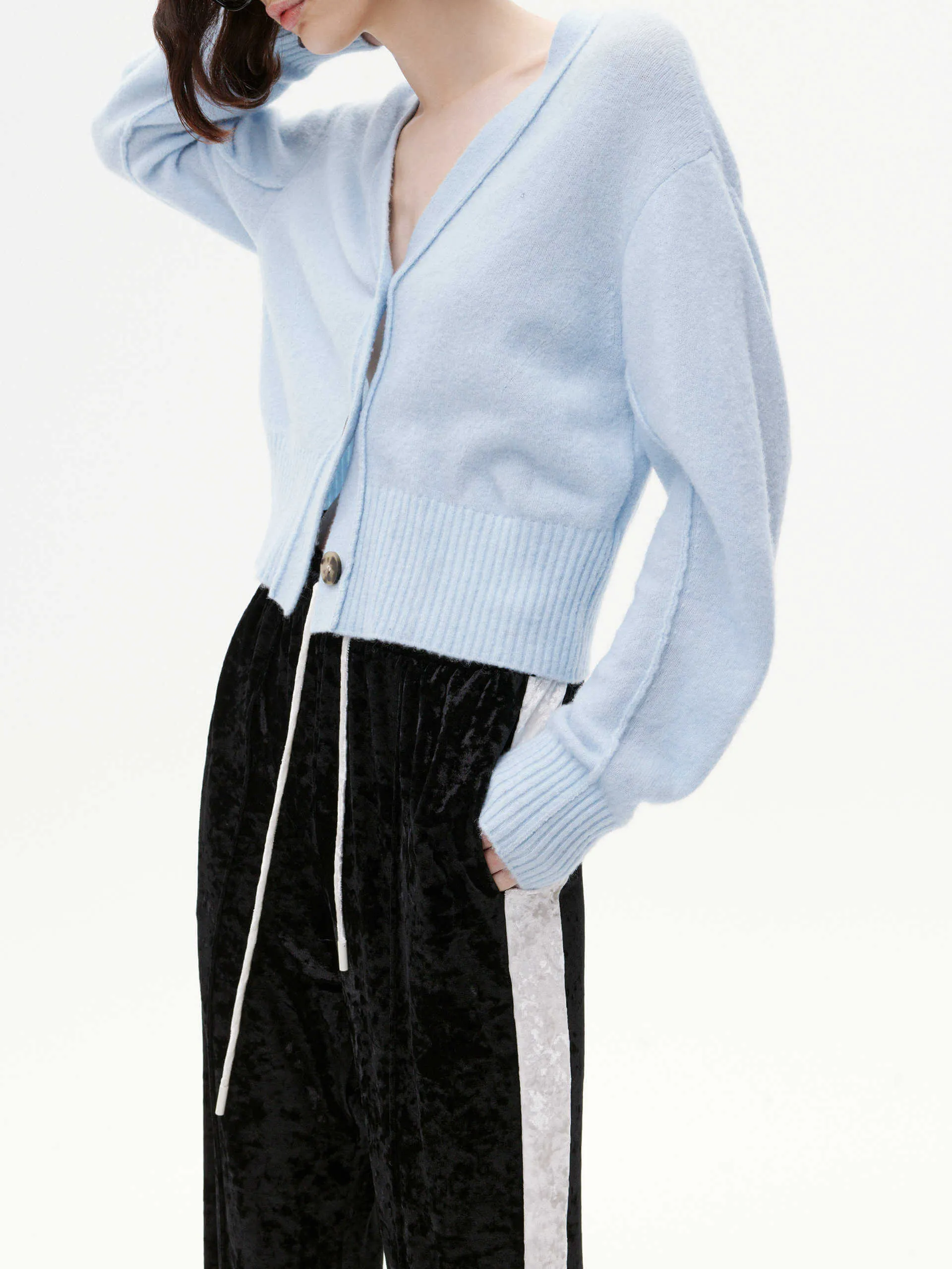 Contrast Straight Leg Pants