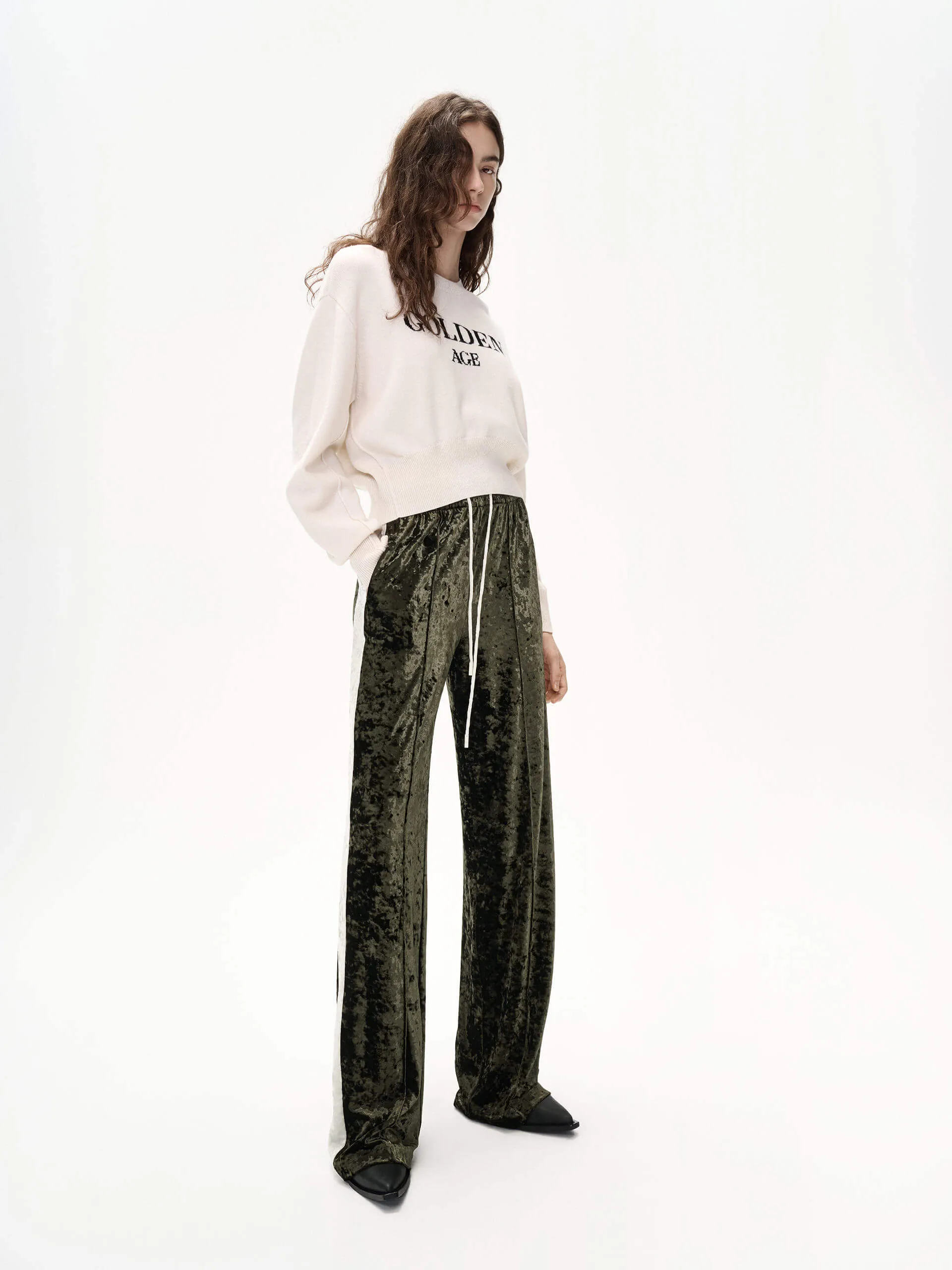 Contrast Straight Leg Pants