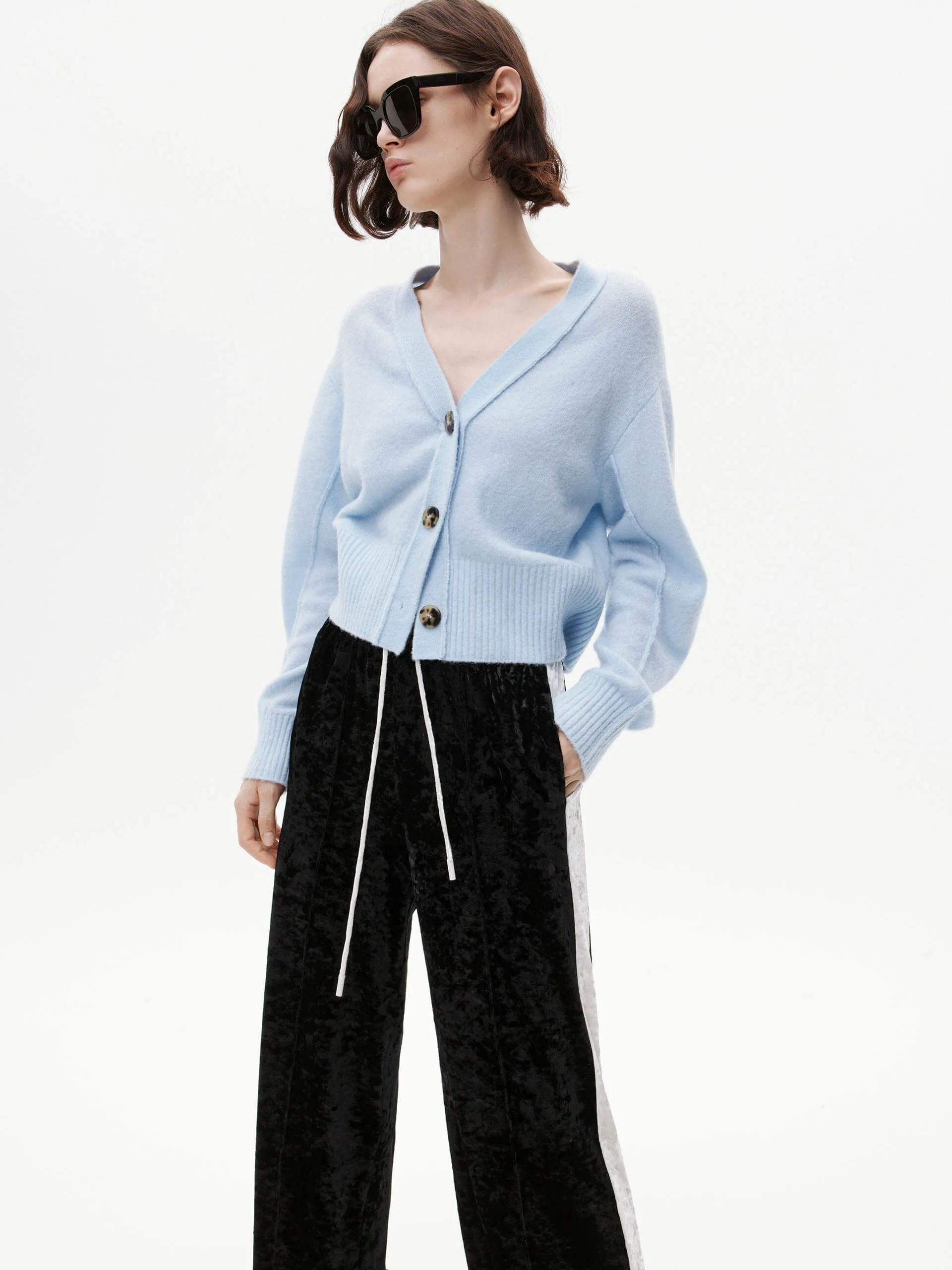 Contrast Straight Leg Pants