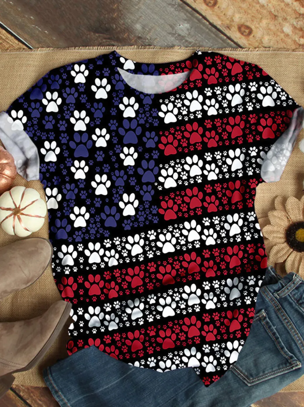 Firelyy DOG PAW CASUAL T-SHIRT