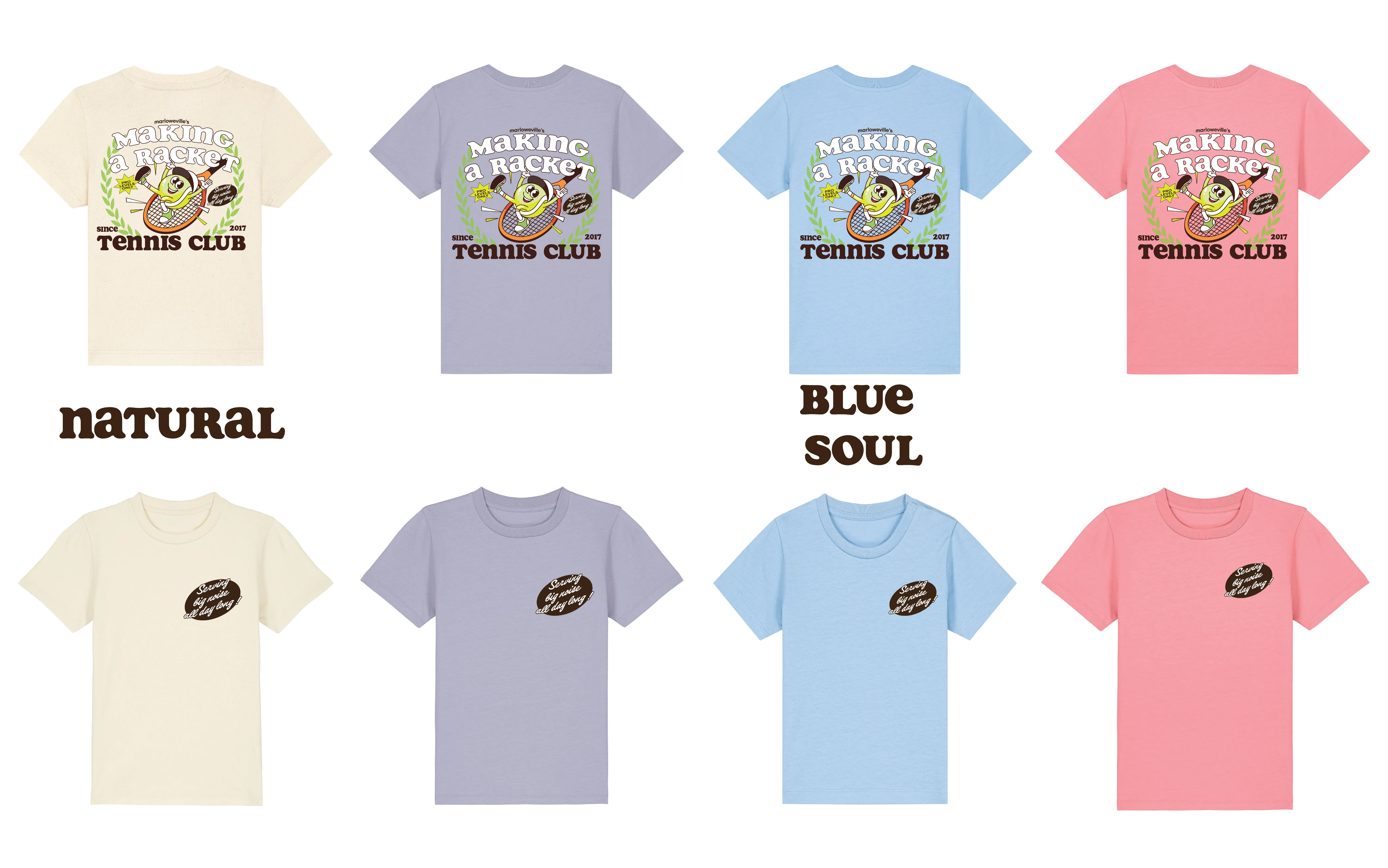 Making a racket organic T-shirt (adults and kids)