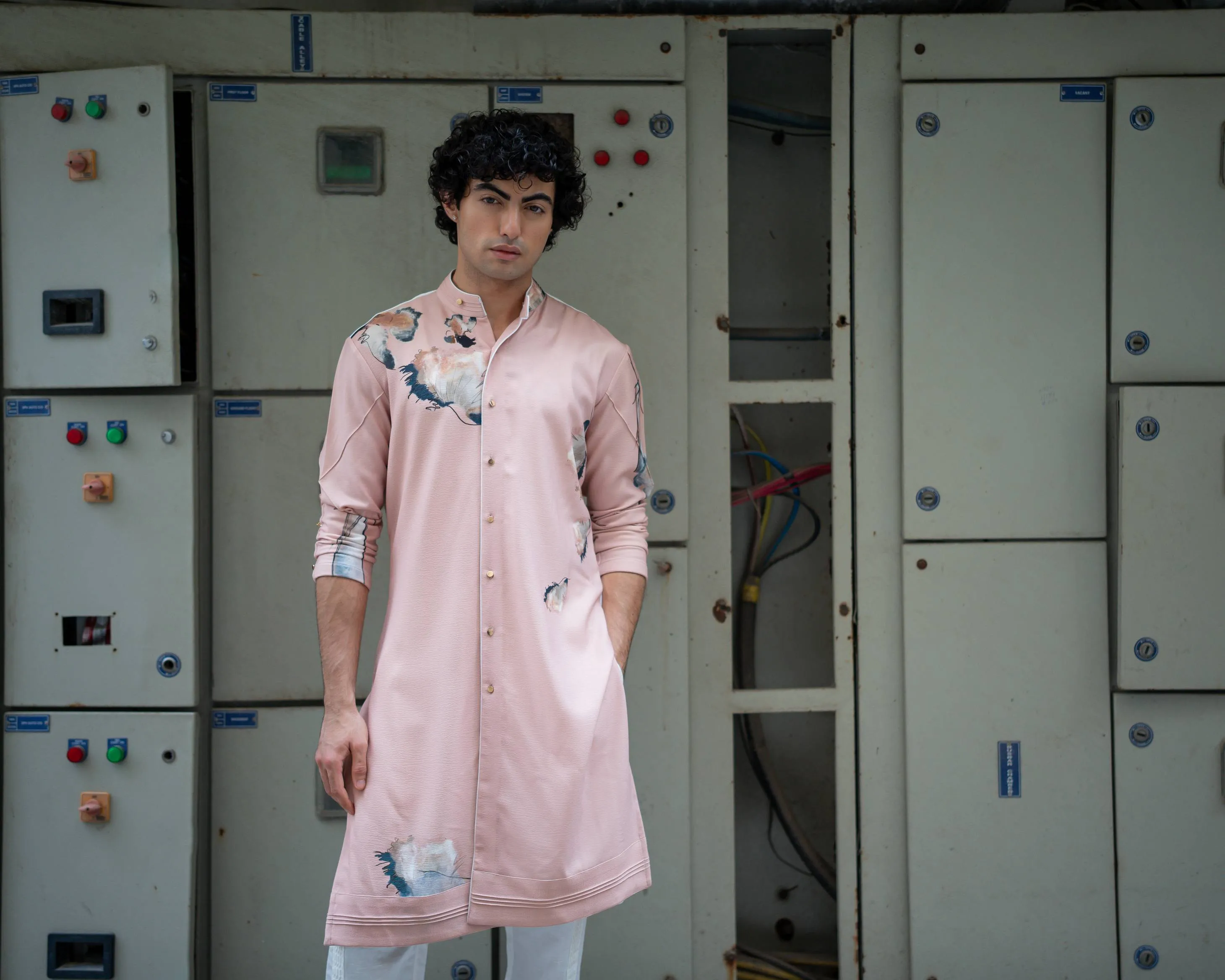 Pale Pink Print Kurta