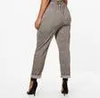 Plus Check Paperbag Tapered Trousers