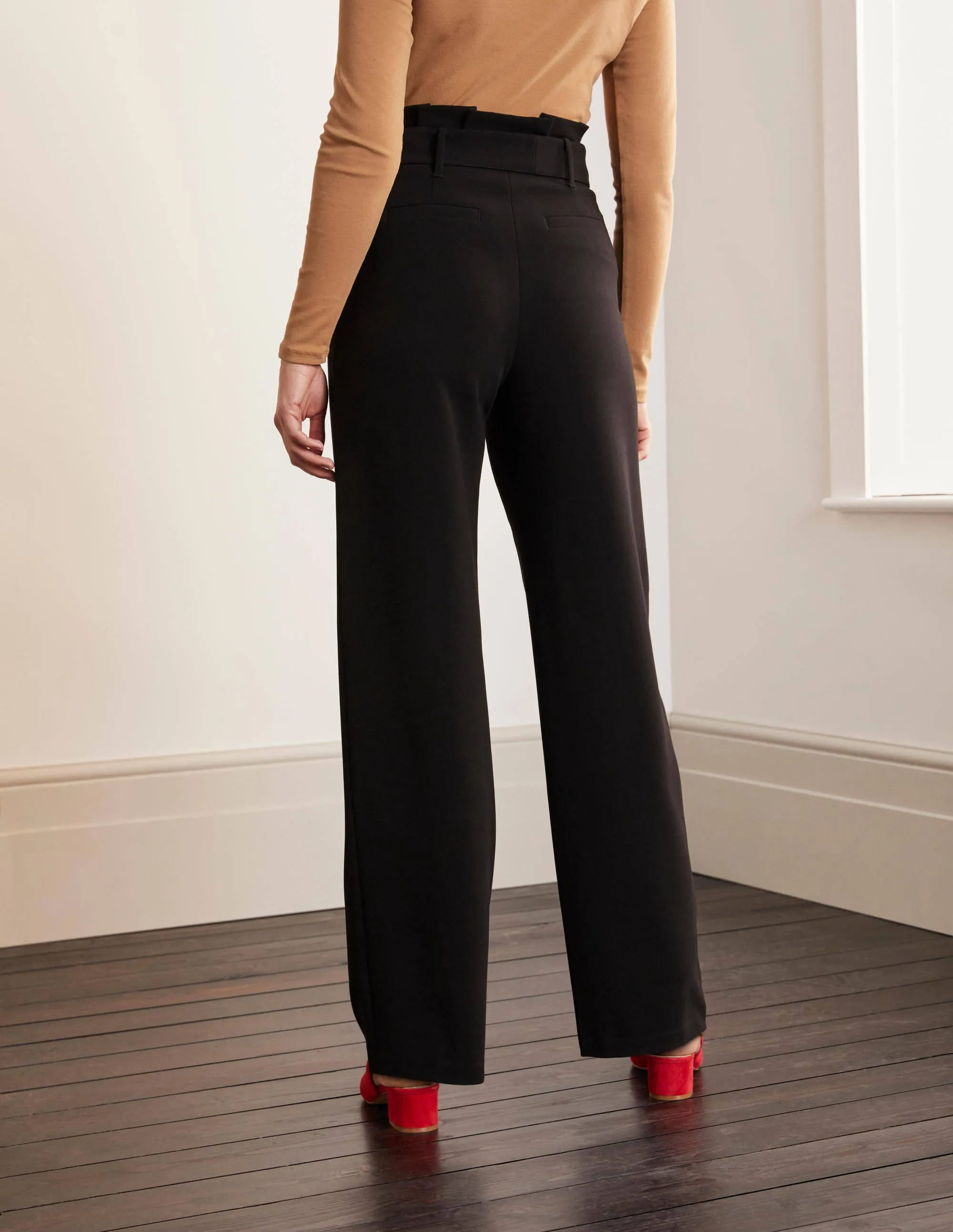 Powis Wide Leg Trousers-Black