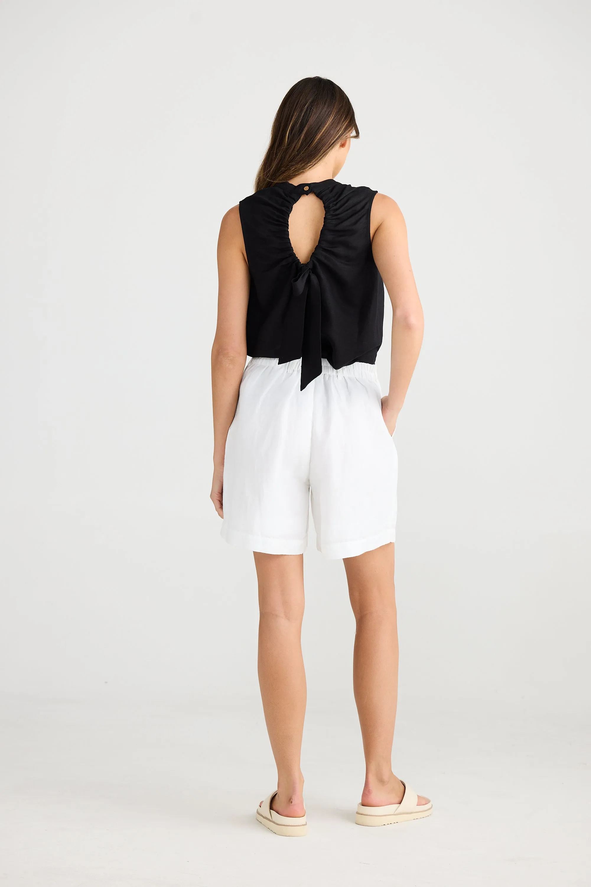 Shanty Mandalay Linen White Shorts