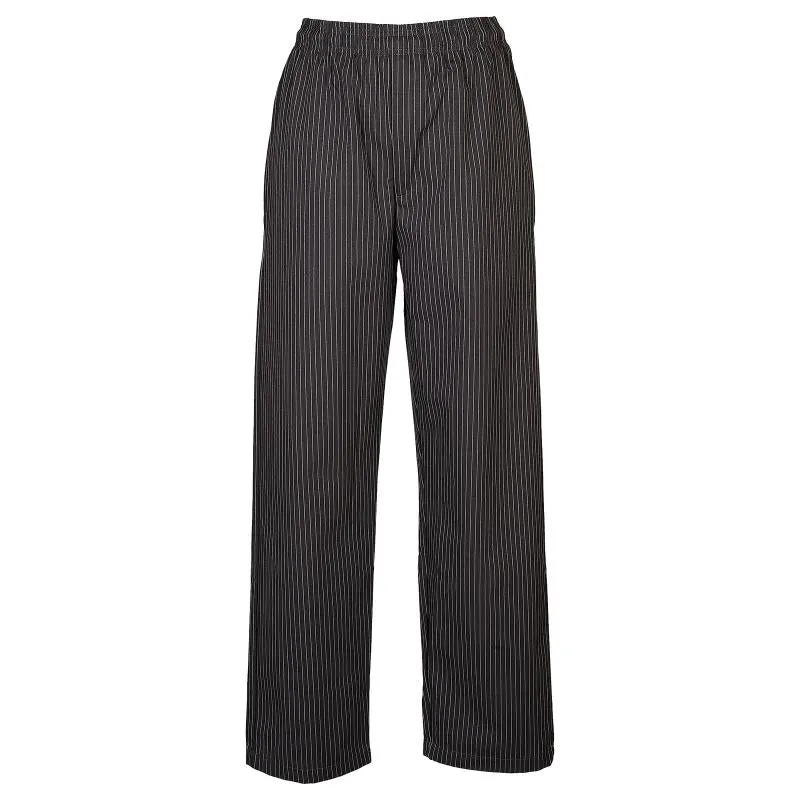 Zipper-front Men's chef straight leg pants Chalk Stripe